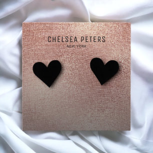 Chic Rose Gold Shimmer Earring Display Card