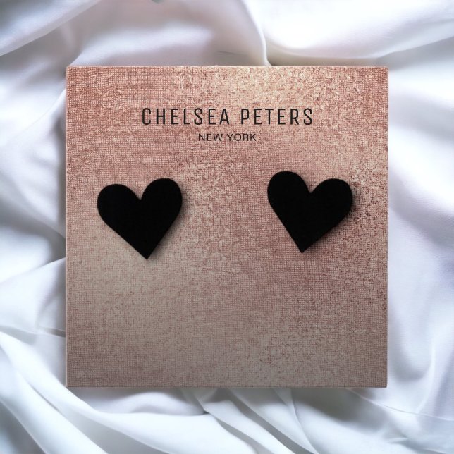 Chic Rose Gold Shimmer Earring Display Card (Creator Uploaded)