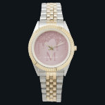 Chic Rose Gold Sparkle Glitter Drips Monogram Watch<br><div class="desc">Girly Rose Gold Sparkle Glitter Drips Monogram with fashion faux blush pink/rose gold glitter drips on a chic background with your custom monogram and name. Designed by Cedar and String. To personalise further, please click the "customise further" link and use the design tool to modify the design. If you need...</div>