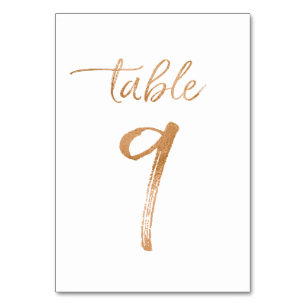 Chic Rose Gold Wedding Reception Table Numbers