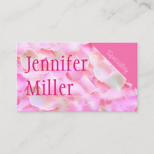 Chic rose light business card (Front)