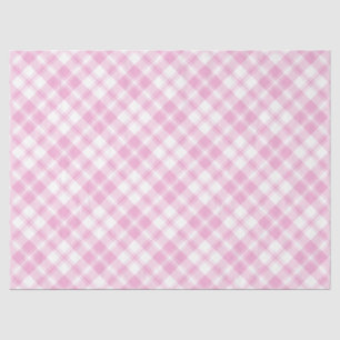 Chic Rose Pink and White Check Tissue Paper