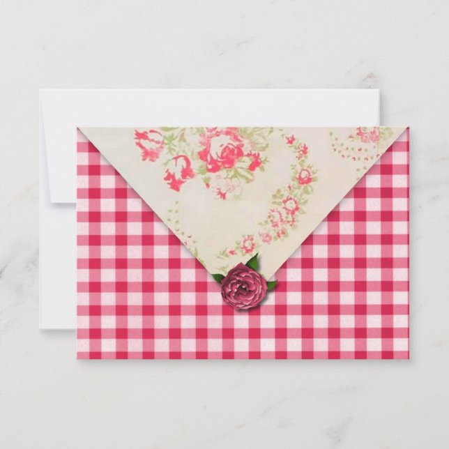 Chic Rose Wedding Reception RSVP Invitation (Front)