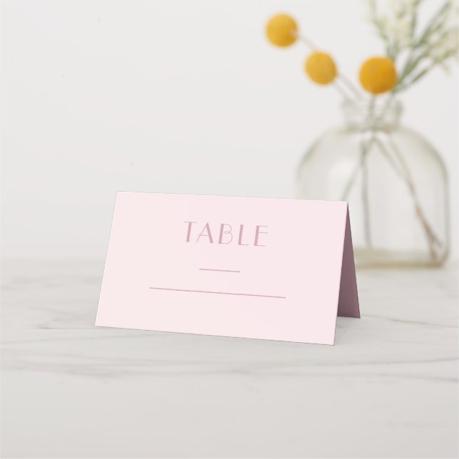 Chic Rose Wedding Table Place Card (Front)