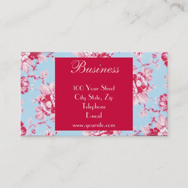 Chic Roses Business Card 1 (Front)