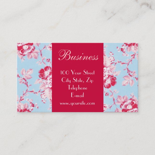 Chic Roses Business Card 2 (Front)