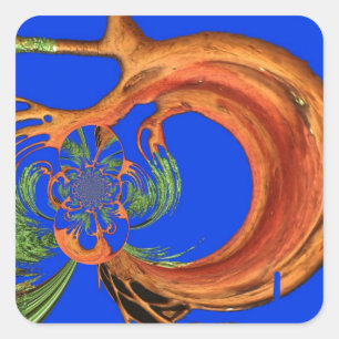 Chic Round Hakuna Matata Navy Blue collection Square Sticker