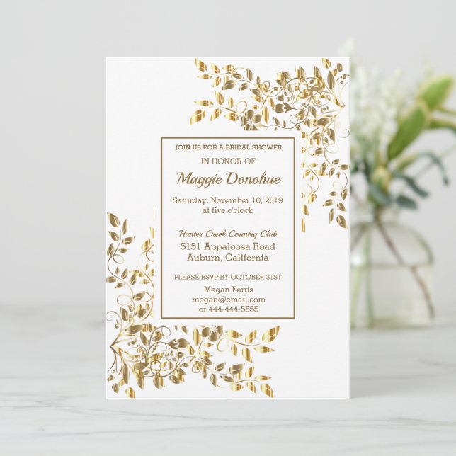 Chic Royal Bridal Shower Invitation (Standing Front)