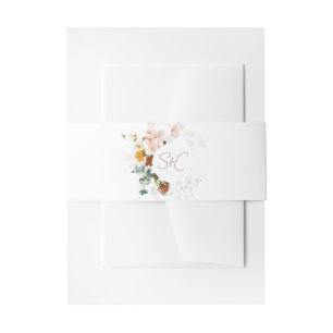 Chic Rustic Boho Wildflower Floral Garden Wedding Invitation Belly Band