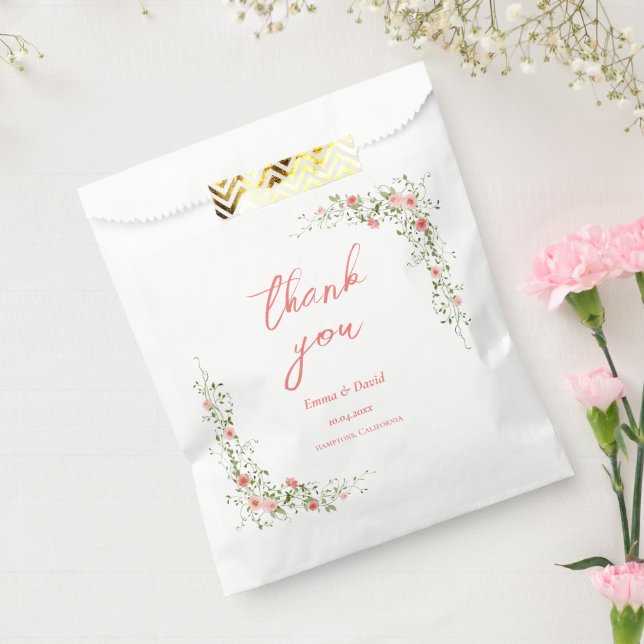 Chic Rustic botanical roses Wedding Favour Bags (Sealed)