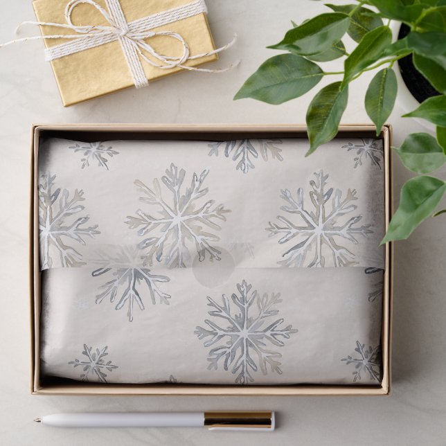 Chic Rustic Christmas Cream Snowflakes Tissue Paper (Gift)