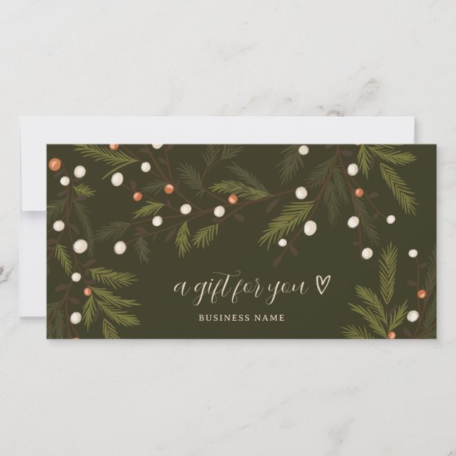 Chic Rustic Greenery Winter Holiday Christmas logo (Front)