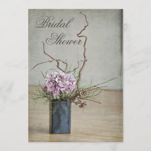 Chic Rustic Hydrangea Arrangement Bridal Shower Invitation