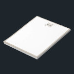 Chic Rustic Modern Beige Monogram Minimalist  Notepad<br><div class="desc">A chic yet rustic modern monogram design with distressed vintage script and modern text. Beige accents compliment the monogram creating a fusion of rustic distressed meets clean modern. Ideal gift for birthday,  Christmas or any other special occasion.</div>