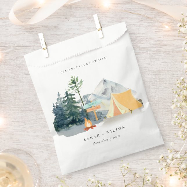 Chic Rustic Pine Woods Camping Mountain Wedding Favour Bags (Clipped)