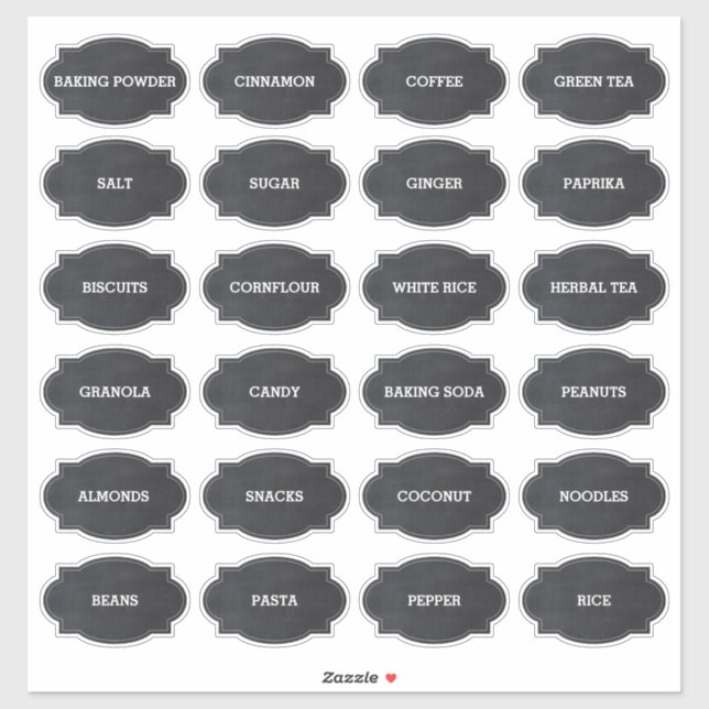 Chic Rustic Vintage Chalkboard Style Pantry Label (Sheet)