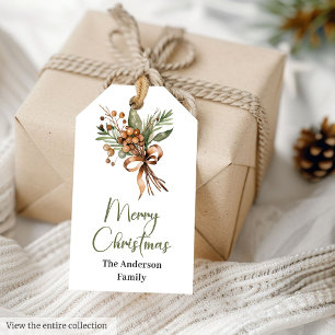 Chic Rustic Vintage Earthy Cozy Neutral Christmas Gift Tags