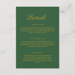 Chic Sage Green and Gold Elegant Wedding Enclosure Card