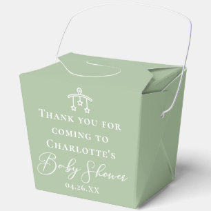 Chic Sage Green Baby Shower Customised Fortune Favour Box
