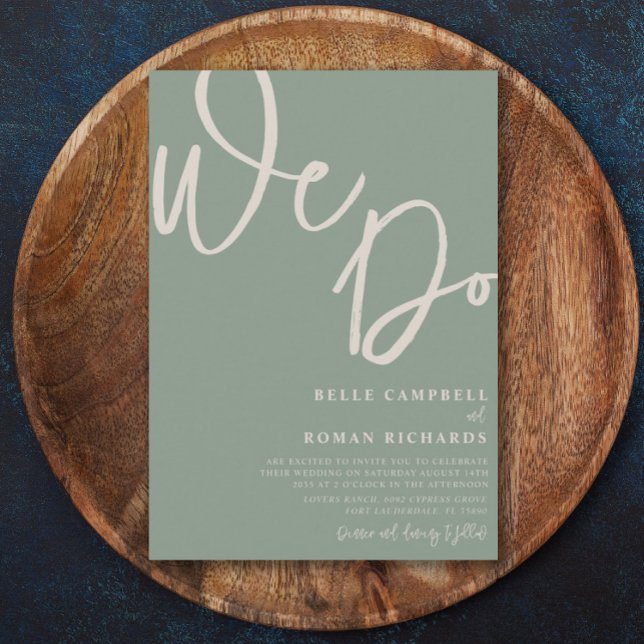 Chic Sage Green & Beige Wedding  Invitation (Creator Uploaded)