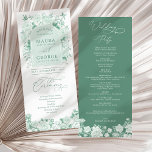 Chic Sage Green Chinoiserie Floral Wedding Program<br><div class="desc">Elegant green and white wedding program featuring classy Chinoiserie botanical floral pattern</div>