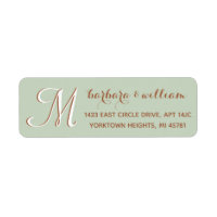 Chic Sage Green Custom Two Colour Monogram Label