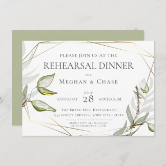 Chic Sage Green Foliage Invitation