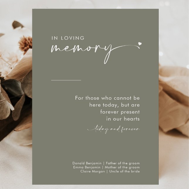 Chic Sage Green In Loving Memory Wedding Sign (Creator Uploaded)
