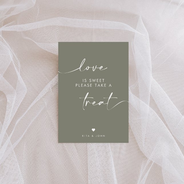 Chic Sage Green Love is Sweet Candy Wedding Sign  (Creator Uploaded)