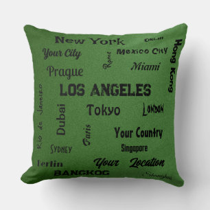 chic sage green mega cities of the world  cushion