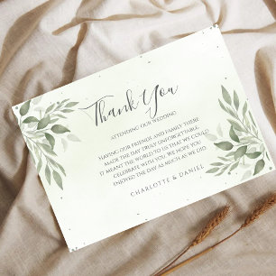 Chic Sage Green Thank you Card