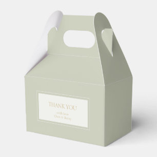 Chic Sage Green Thank You Wedding Favour Box