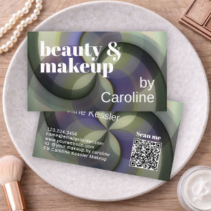 Chic Sage Green Violet Lavender Purple Art Pattern Business Card