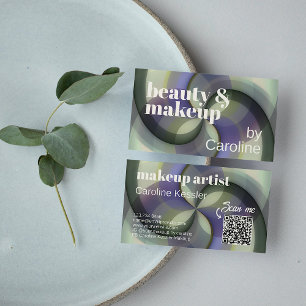 Chic Sage Green Violet Lavender Purple Art Pattern Business Card