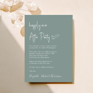 Chic Sage Green Wedding Reception Invitation