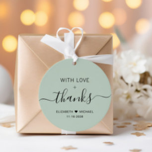 Chic Sage Green Wedding Thank You Favour Tags