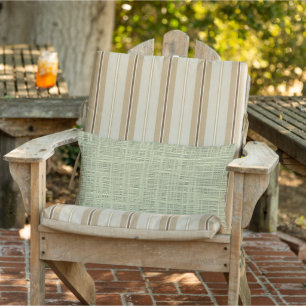 Chic Sage Herb Green Faux Jute Fabric Pattern Lumbar Cushion