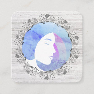 Chic Salon Stylist Hair Dresser Floral Square Business Card