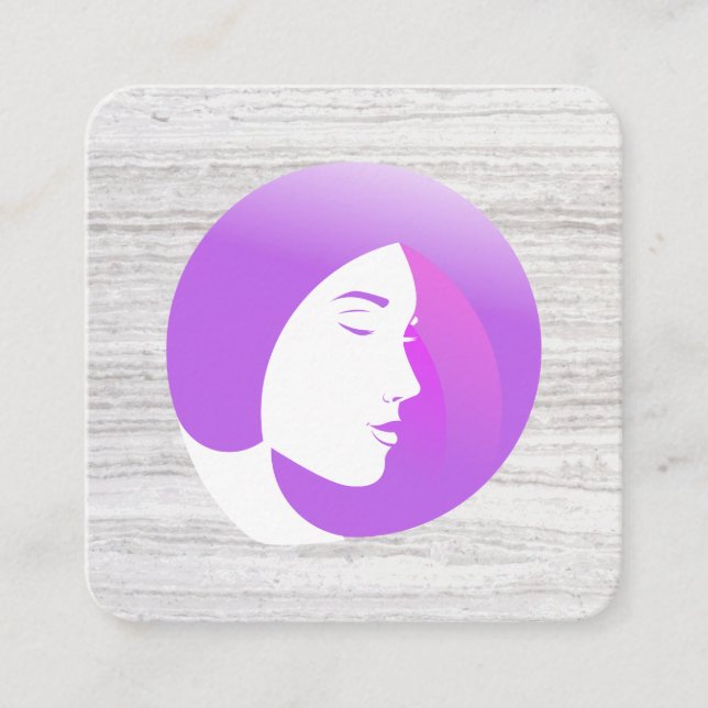 Chic Salon Stylist Square Business Card (Front)