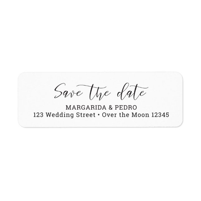 Chic Save Date Elegant Script Black White Simple (Front)