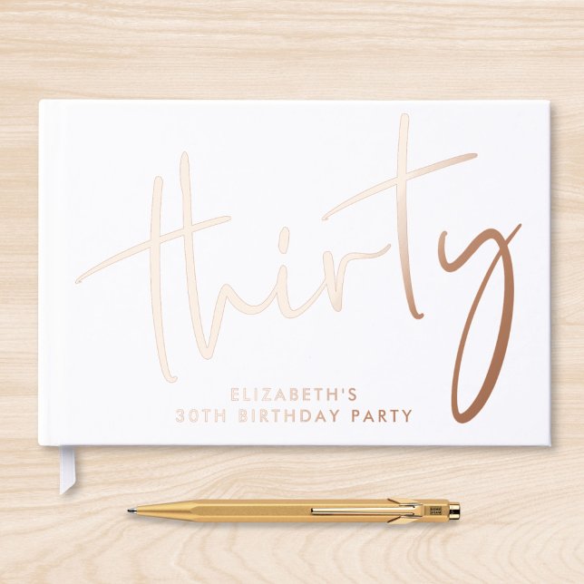 Chic Script 30th Birthday Party Guest Book (Creator Uploaded)
