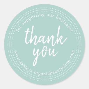 Chic Script Blue Business Thank You Label