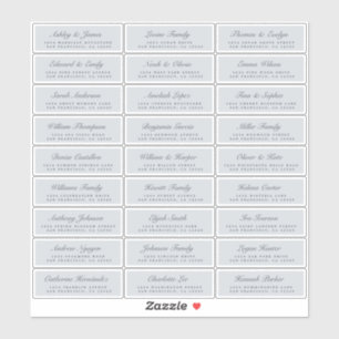 Chic Script Blue Wedding Guest Address Labels