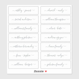 Chic Script Calligraphy Guest Names Labels