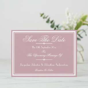  Chic Script Details Dusty Pink Save The Date Announcement