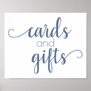 Chic Script   Dusty Slate Blue Card and Gift Sign