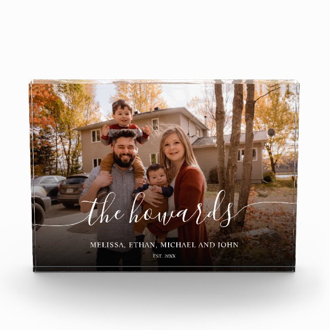 Chic Script Family Photo Block (Front)