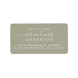 Chic Script Future Mr Mrs Moss Gray Return Address Label