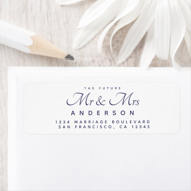 Chic Script Future Mr Mrs Wedding Address (Insitu)