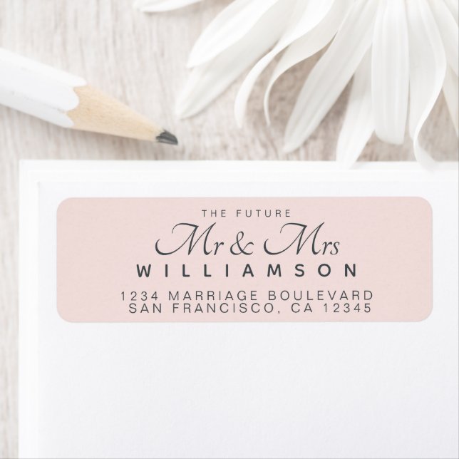 Chic Script Future Mr Mrs Wedding Address (Insitu)